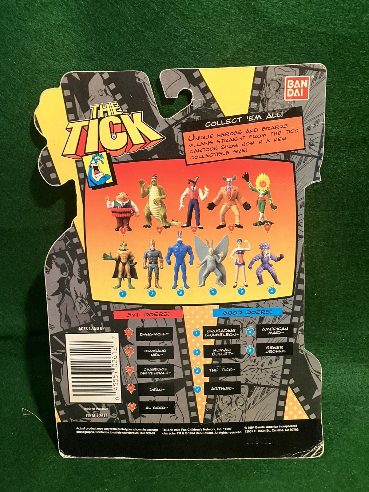 2 Different The Tick « Projectile » Human Bullet Action Figure By Ban Dai 1994 New