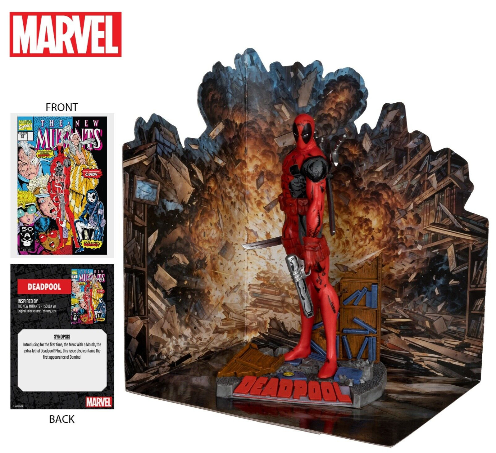 McFarlane Marvel Deadpool 1:10Scale Collectible With Scene The New Mutants #98