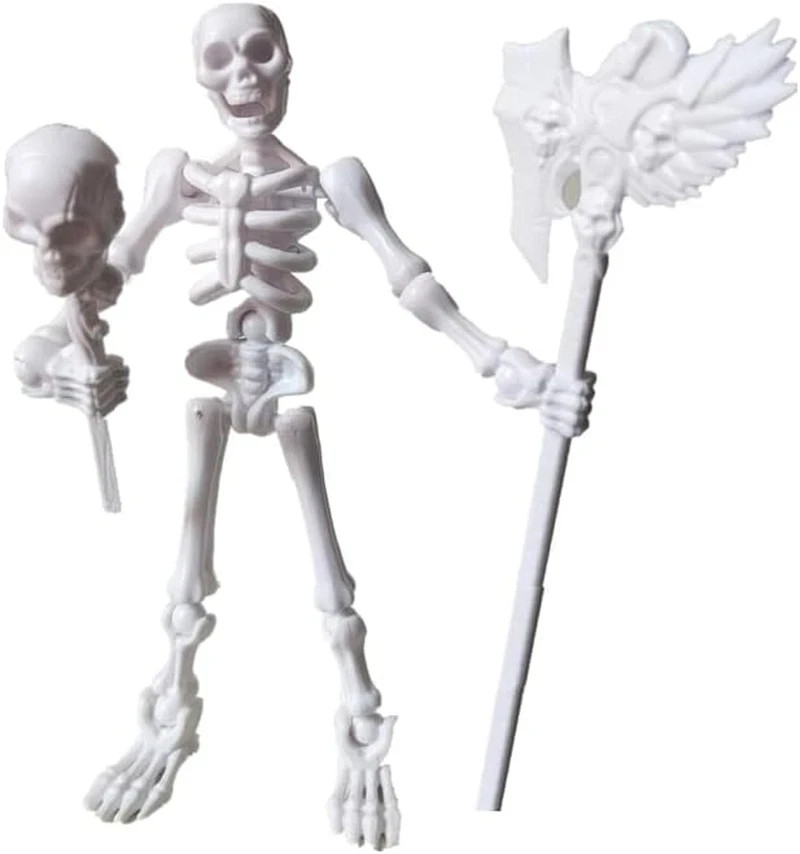 T13 Skeleton Action Figure, Movable Articulated Human Skeleton, 5.12-In Action F
