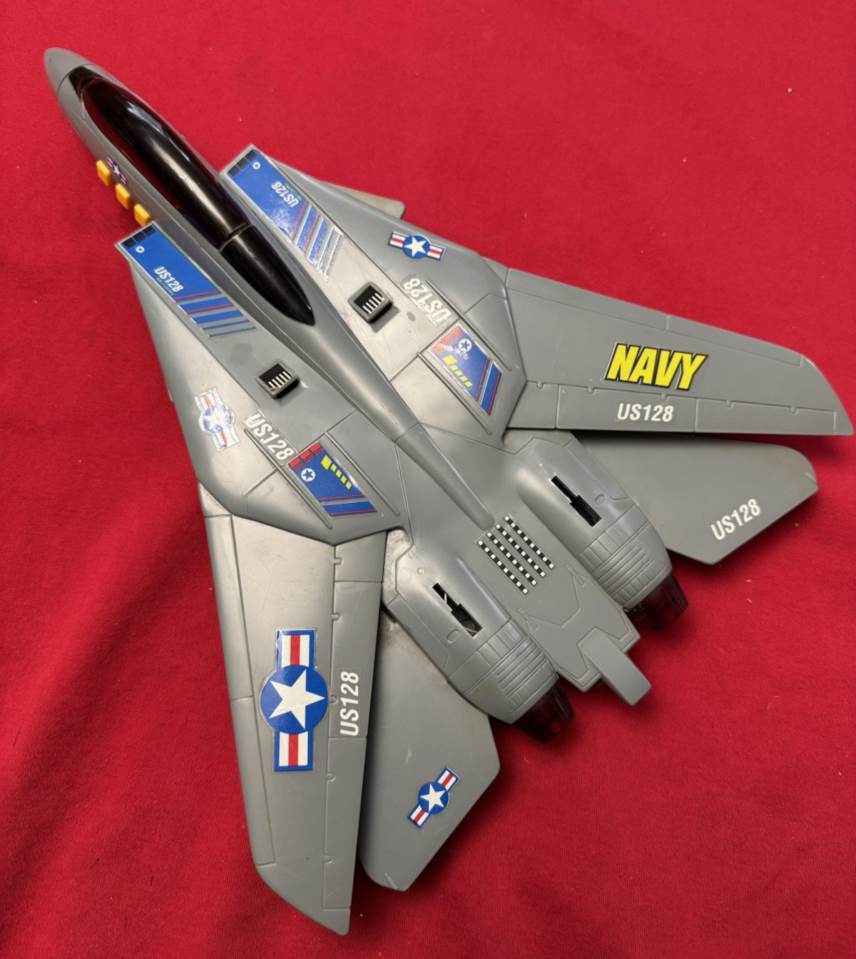 FUNRISE US NAVY US128 FIGHTER JET 1995 GI JOE WORKS WITH BATTERIES