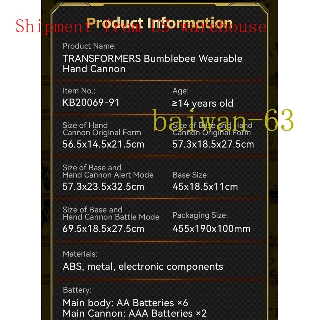 IN US ！！ Transformers Bumblebee Arm 1:1 Wearable Voice Control LED Light Hand