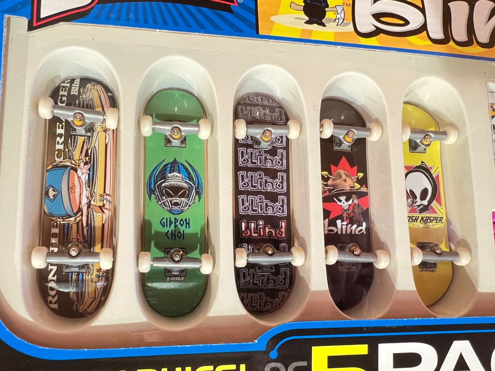 Vintage 2002 Tech Deck Blind Skateboards 5 Pack Fingerboards EXCLUSIVE ART New