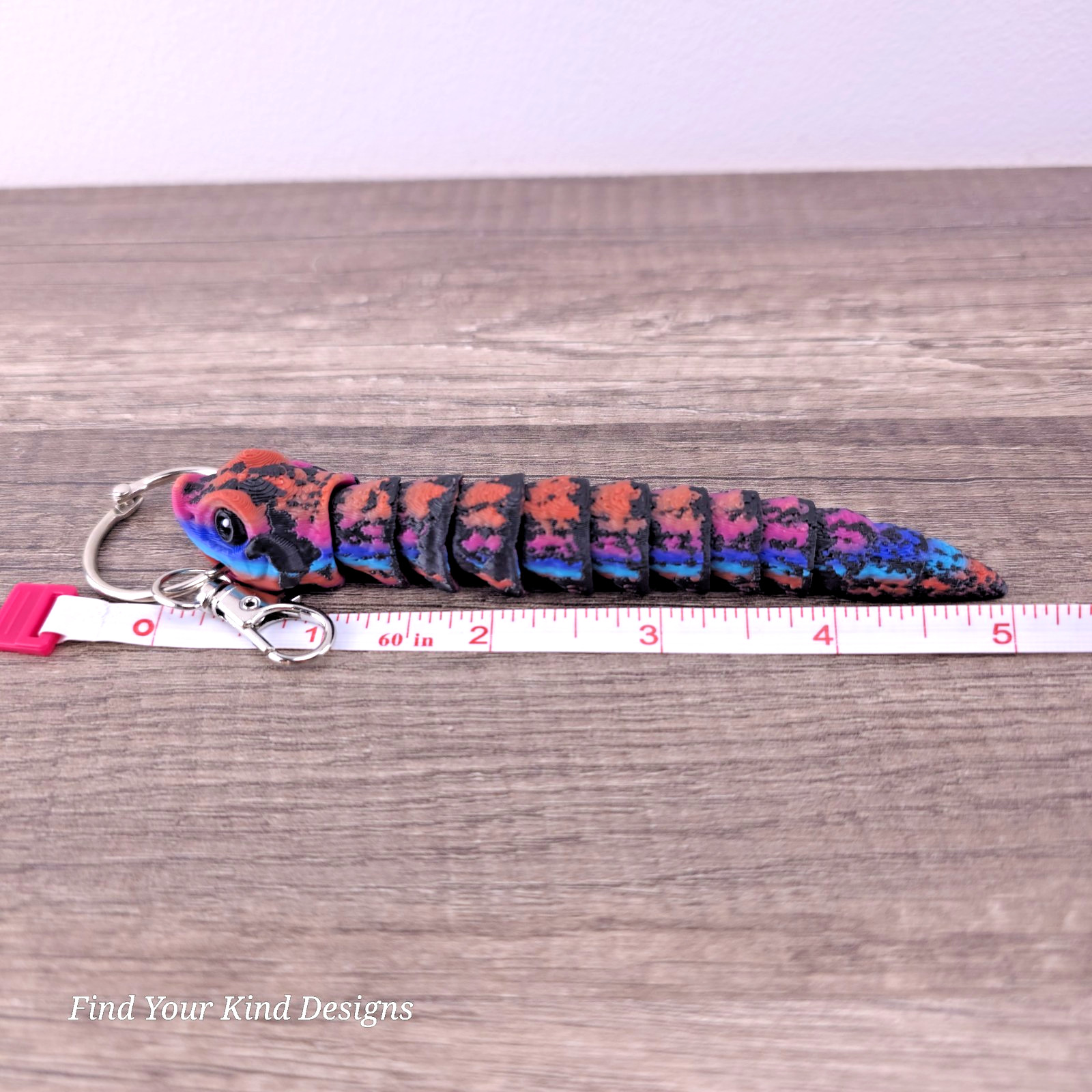 Mini Hognose Snake 3D printed Keychain articulated toy 5.25 inch Flexi Fidget