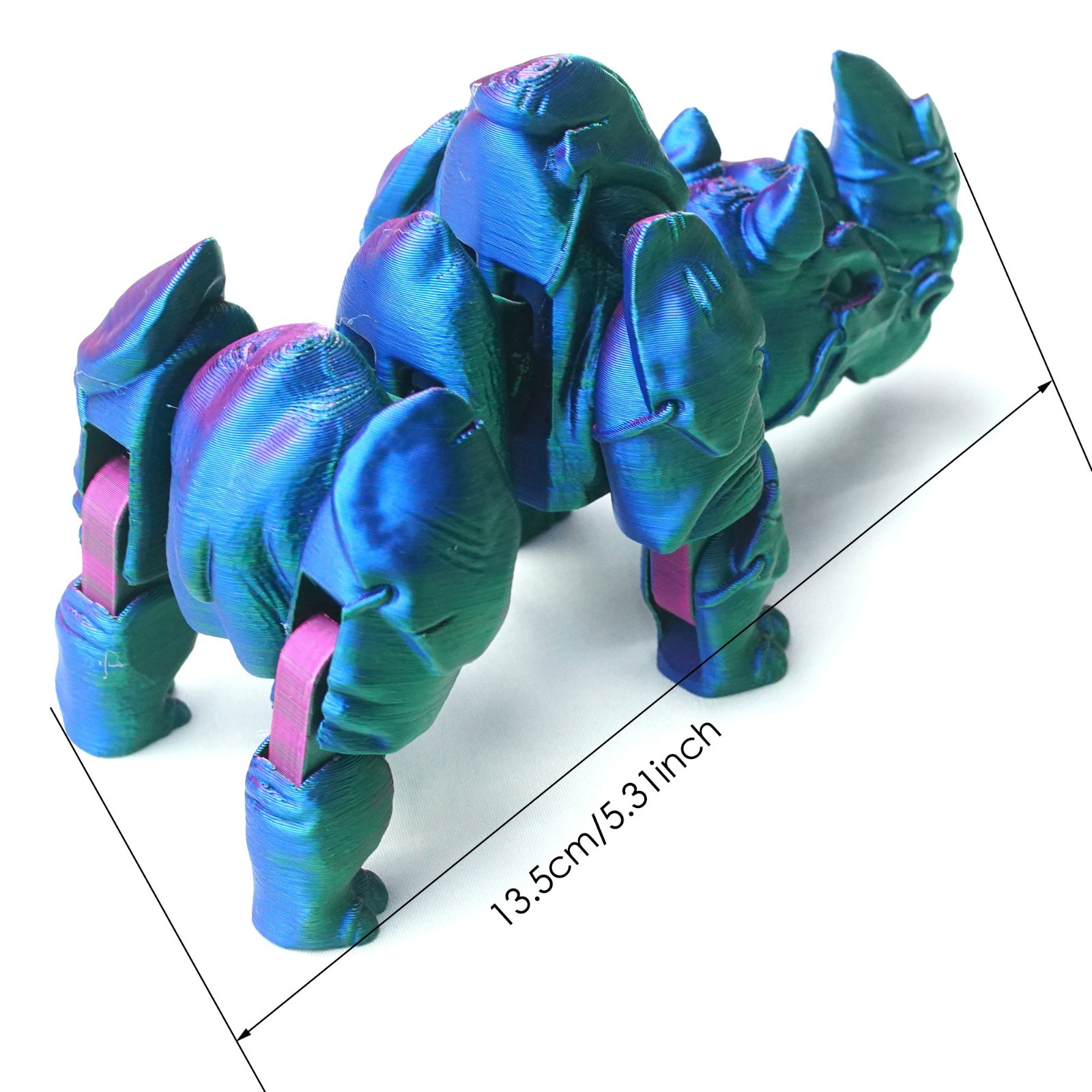 3D Printed Rhinoceros Model,Articulated Animals Figure,Fidget Toys Home Decor