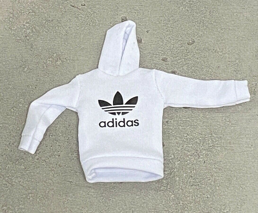 OZ-SS-AD-WHT: 1/12 white logo hoodie for 6&Prime; Slim action figure body