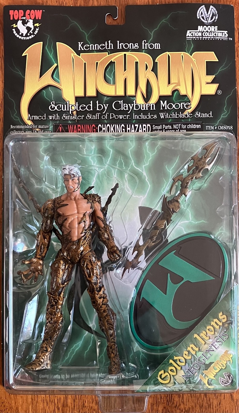 KENNETH IRONS FROM WITCHBLADE, ACTION FIGURE MOORE ACTION COLLECTIBLES, 1998 NIB