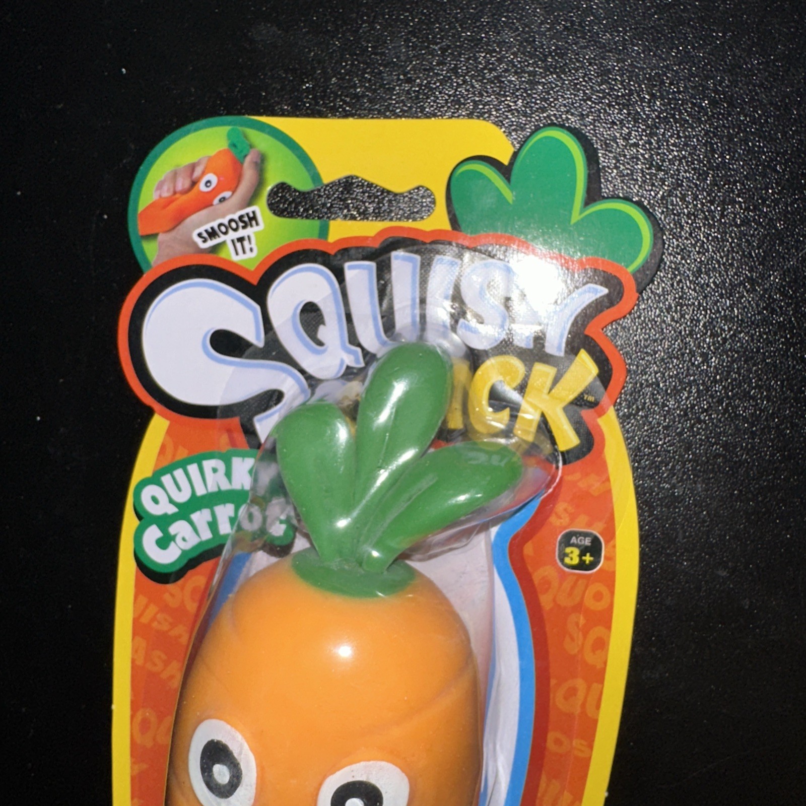 Squish Attack Carrot Quirky Stretch Smoosh It Squishy Veggie Toy Fidget Sand