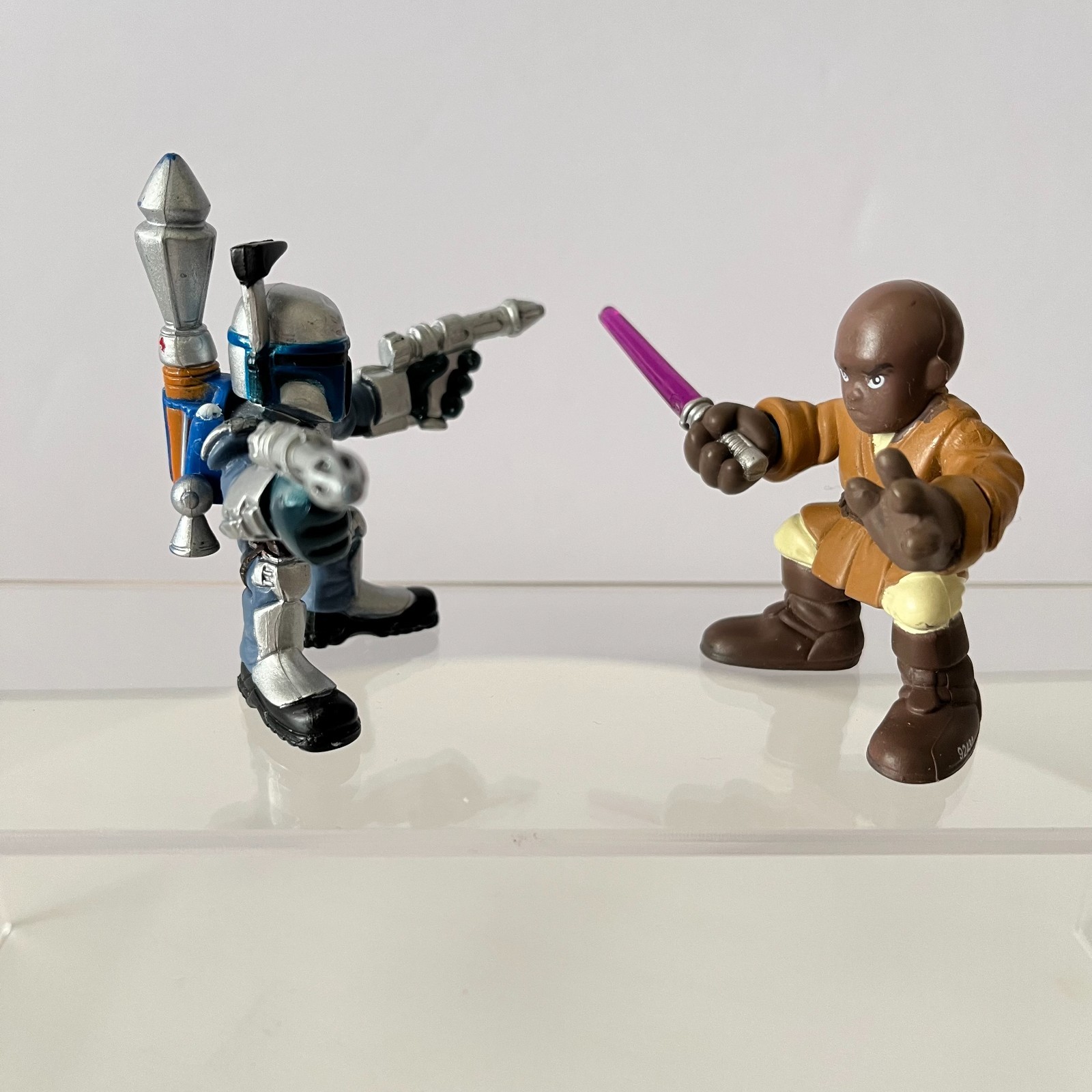 Star Wars Galactic Heroes Figures Jango Fett and Mace Windu Playskool Lot 2