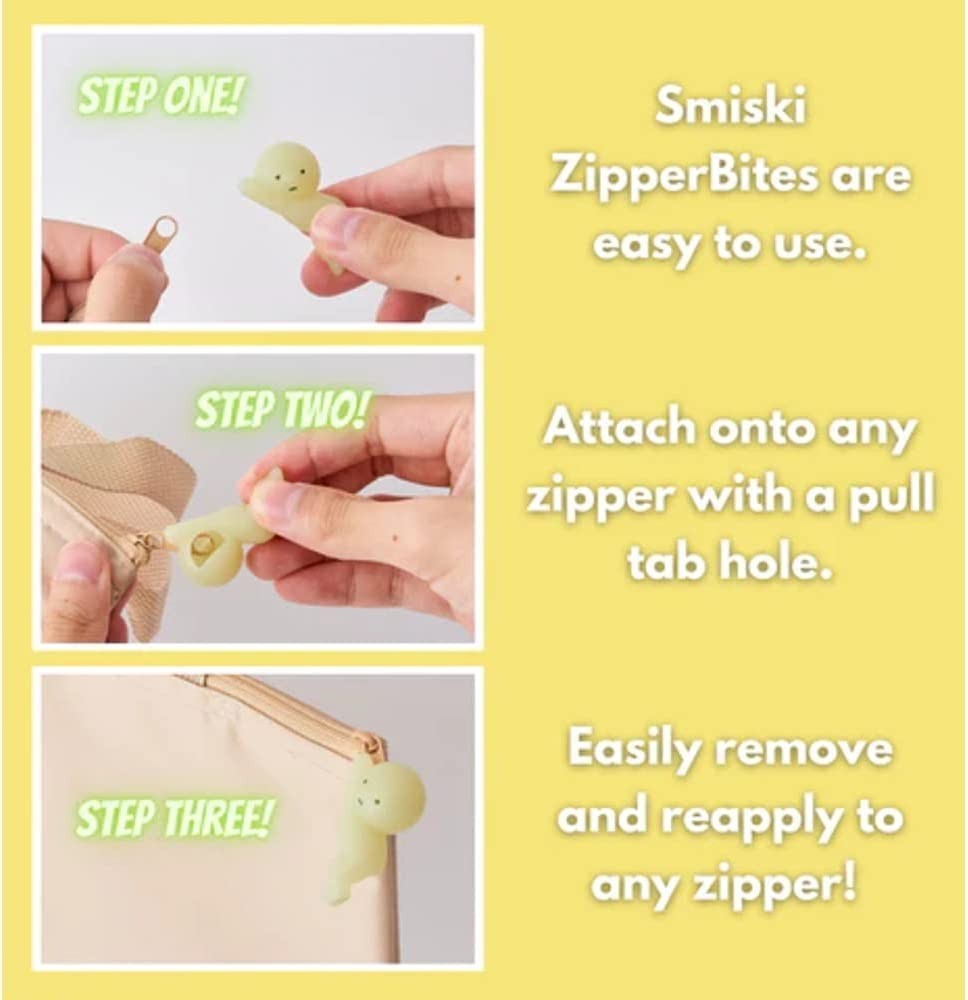 Smiski Zipperbite Hugging Knees Glow in the Dark Zipper Pull 64186