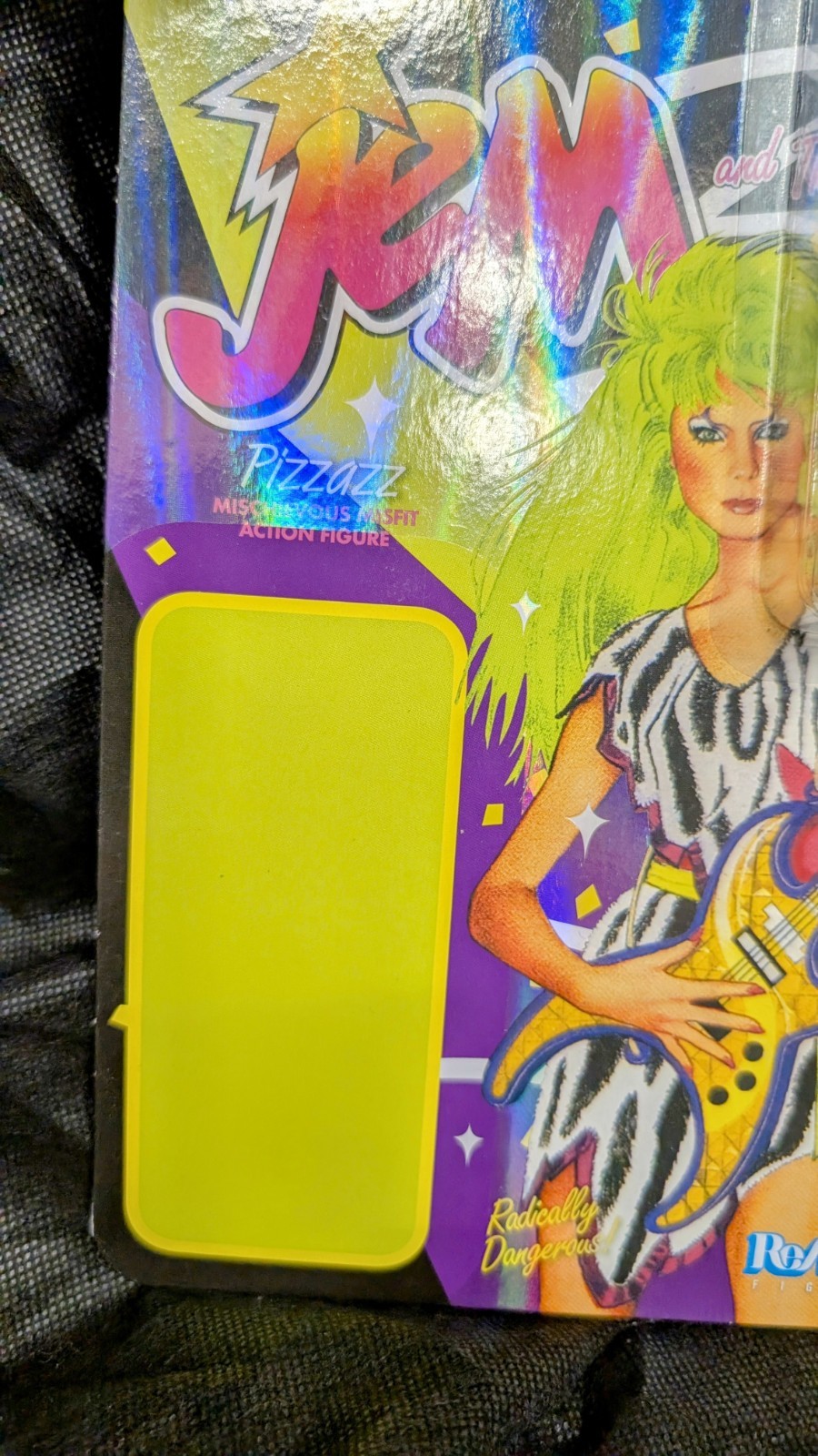 Super7 Jem- Pizzazz Reaction Figure ERROR Card!! OOAK Cartoon Toy!
