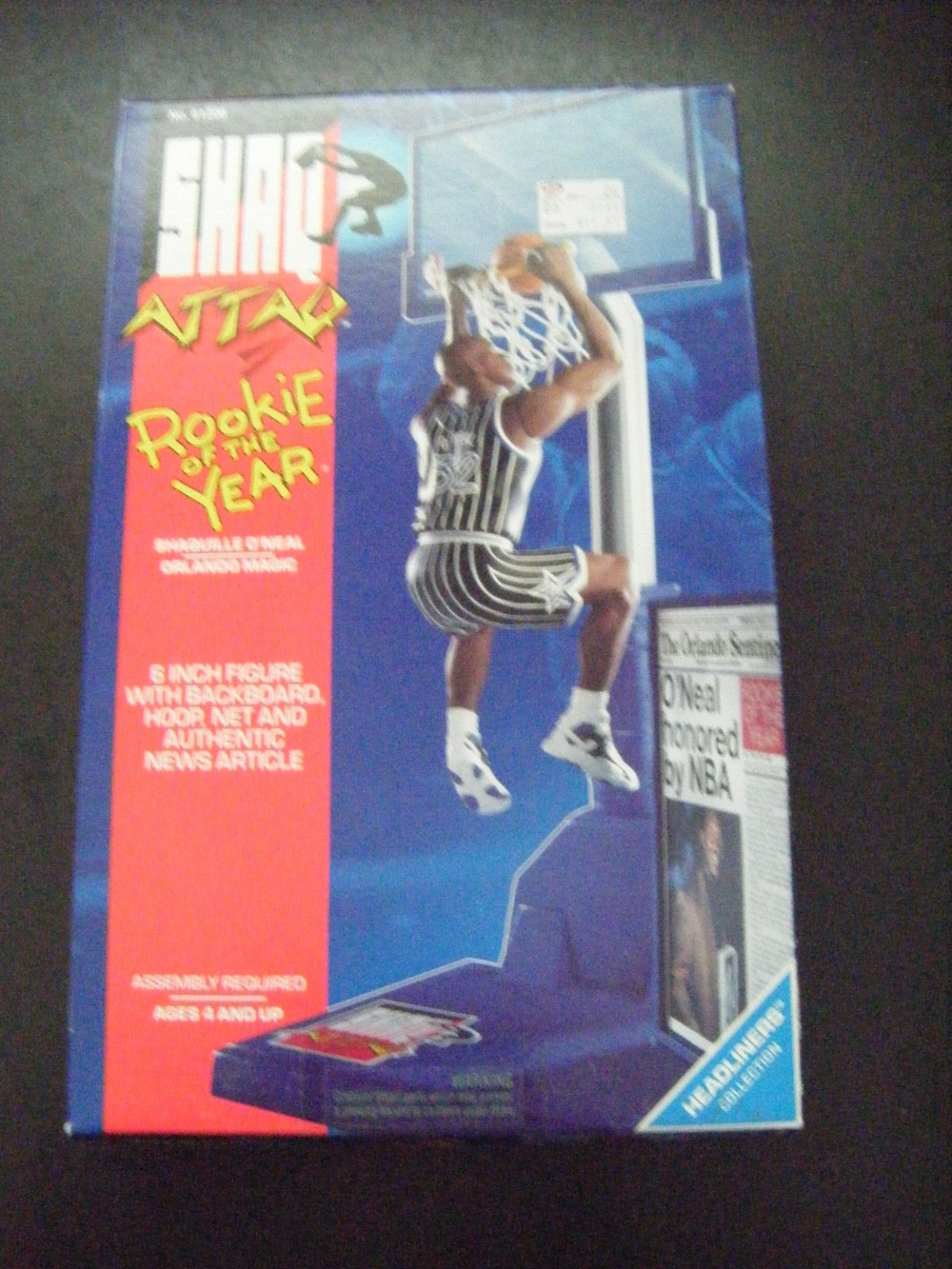 Vintage Shaquille O&rsquo;Neal 1993 Kenner Shaq Attack Rookie Of The Year NIB
