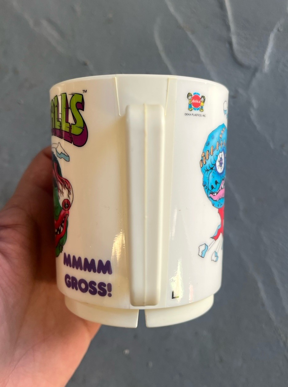1986 Deka Madballs 3.5” Plastic Drinking Cup “Good To The Last Slurp” Mad