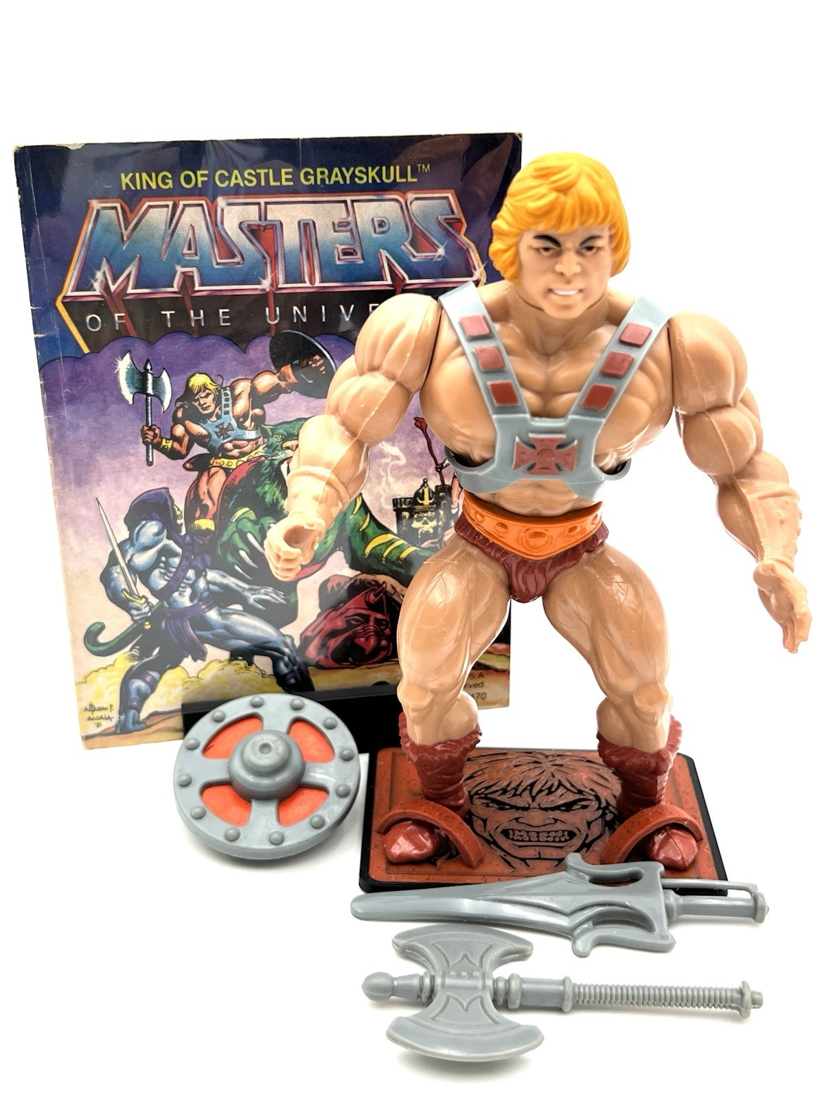 Mattel MOTU HE-MAN Vintage 1981 Complete w/ Comic | Taiwan | Display Ready