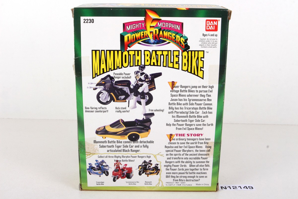 Power Rangers Mighty Morphin Vehicles Mammoth Battle Bike w/box
