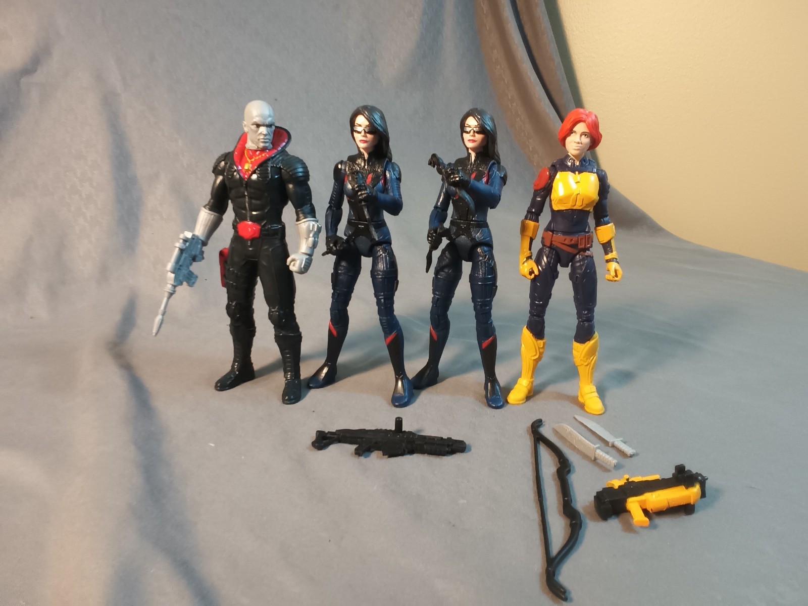 Lot Of 4 GI Joe/ Cobra Basic 6 inch Action Figure- Destro/ 2 Baroness/ Scarlett