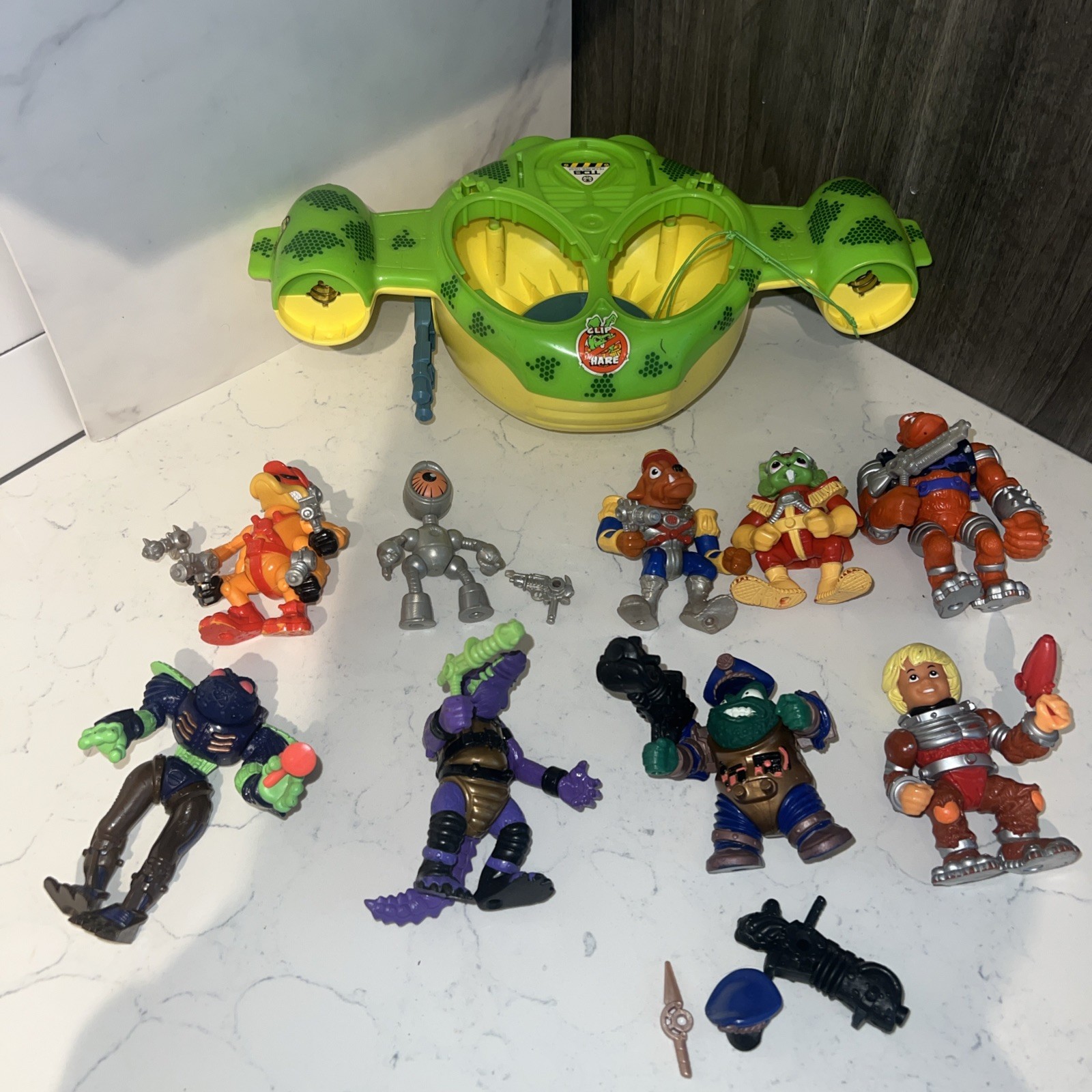 Bucky O&rsquo;Hare Lot 1990 Hasbro Action Figures w/ Toad Double Bubble & Weapons