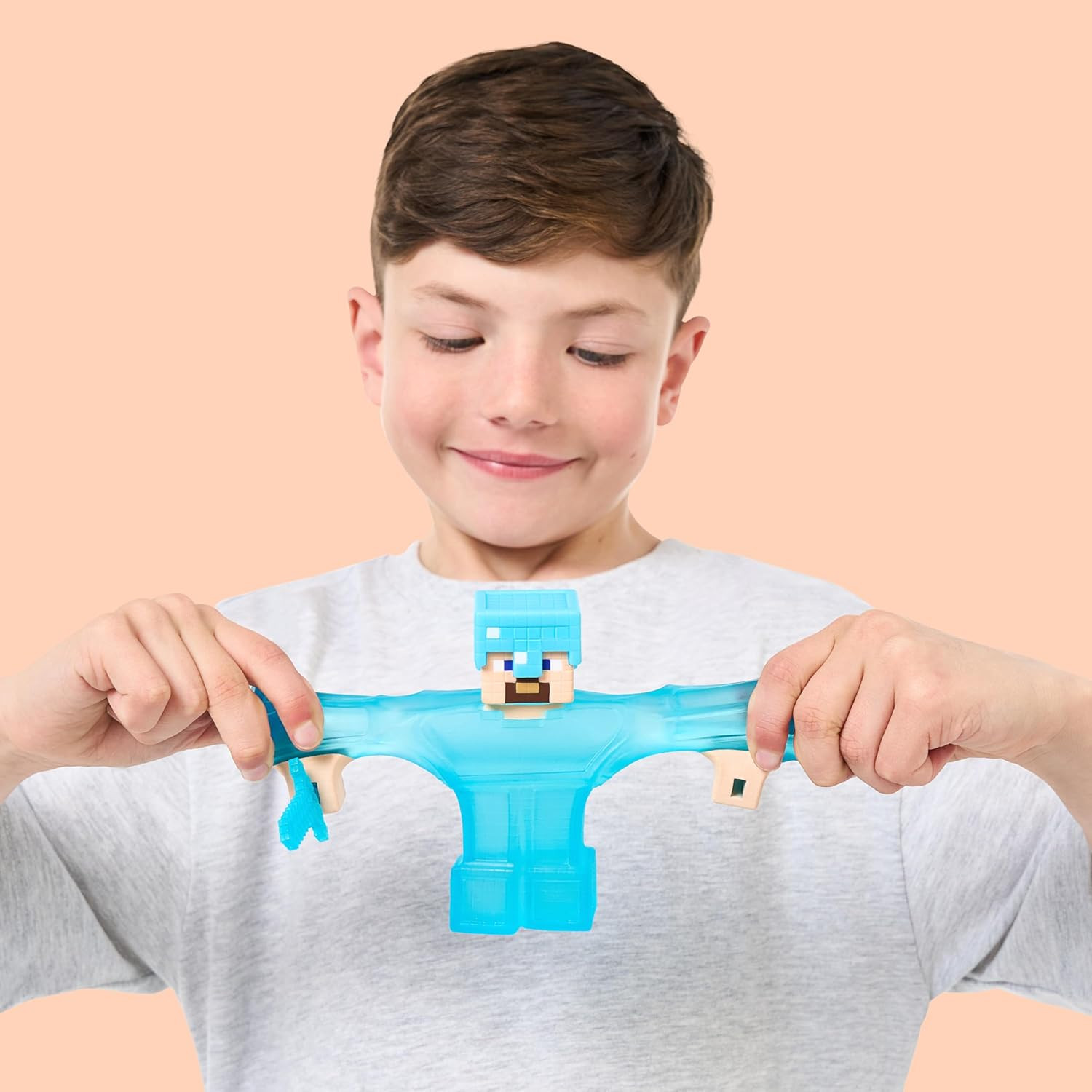 Minecraft Stretchy Characters, Steve with Diamond Armor & Sword, Super Squishy G