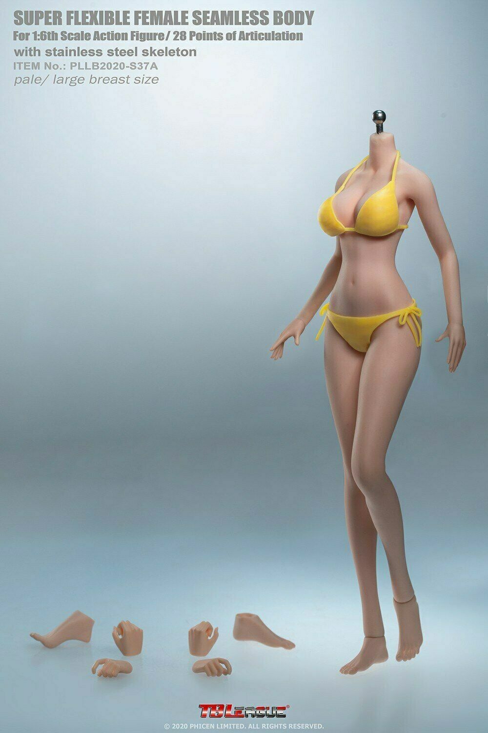 1:6 TBLeague Pale/Suntan Skin Flexible Female Girl Model Body 12in Action Figure