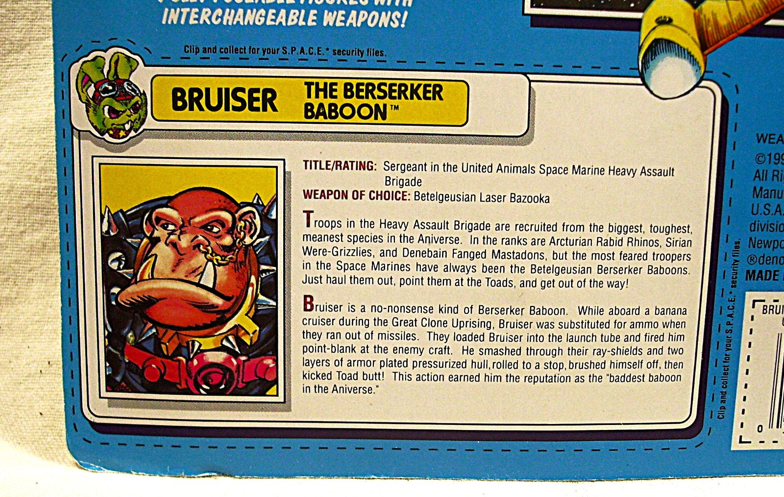 1990 Hasbro ☆ Bucky O&rsquo;Hare ☆ Toad Wars ☆ BRUISER ☆ Action Figure ☆ L@@K!