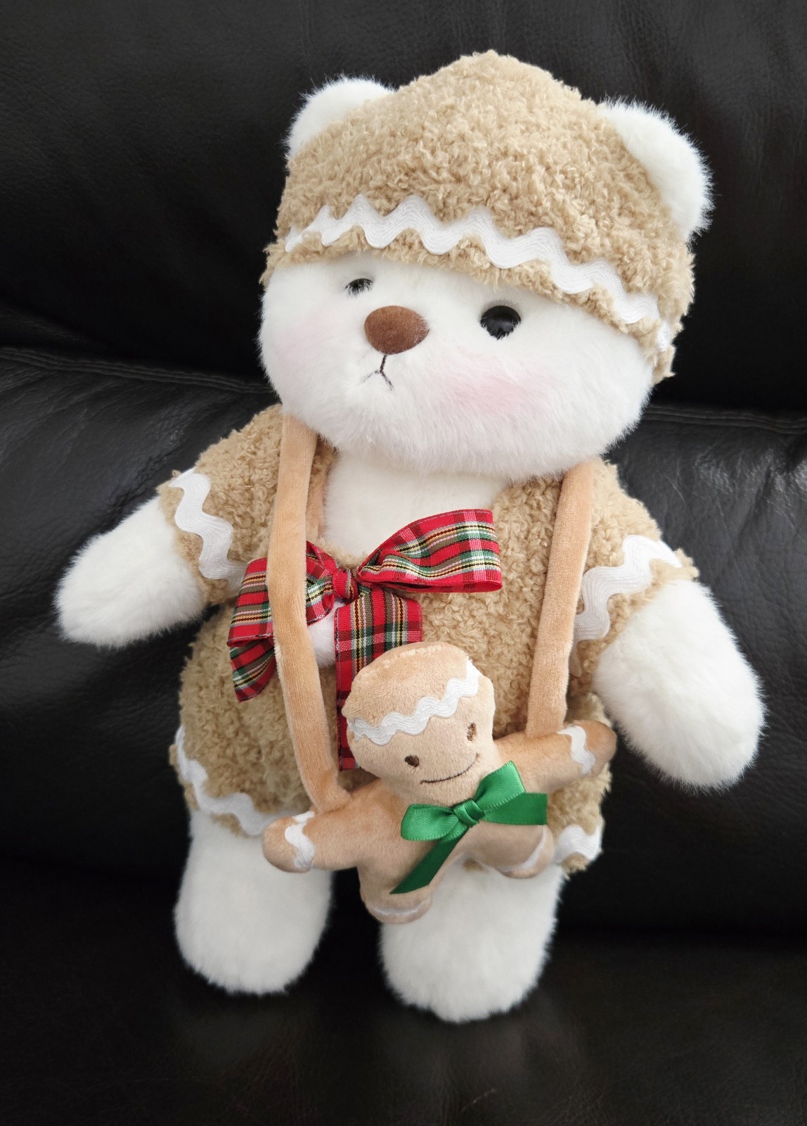 Fully Jointed Handmade 12&Prime; Christmas Gingerbread Man Teddy Bear Limited Edition