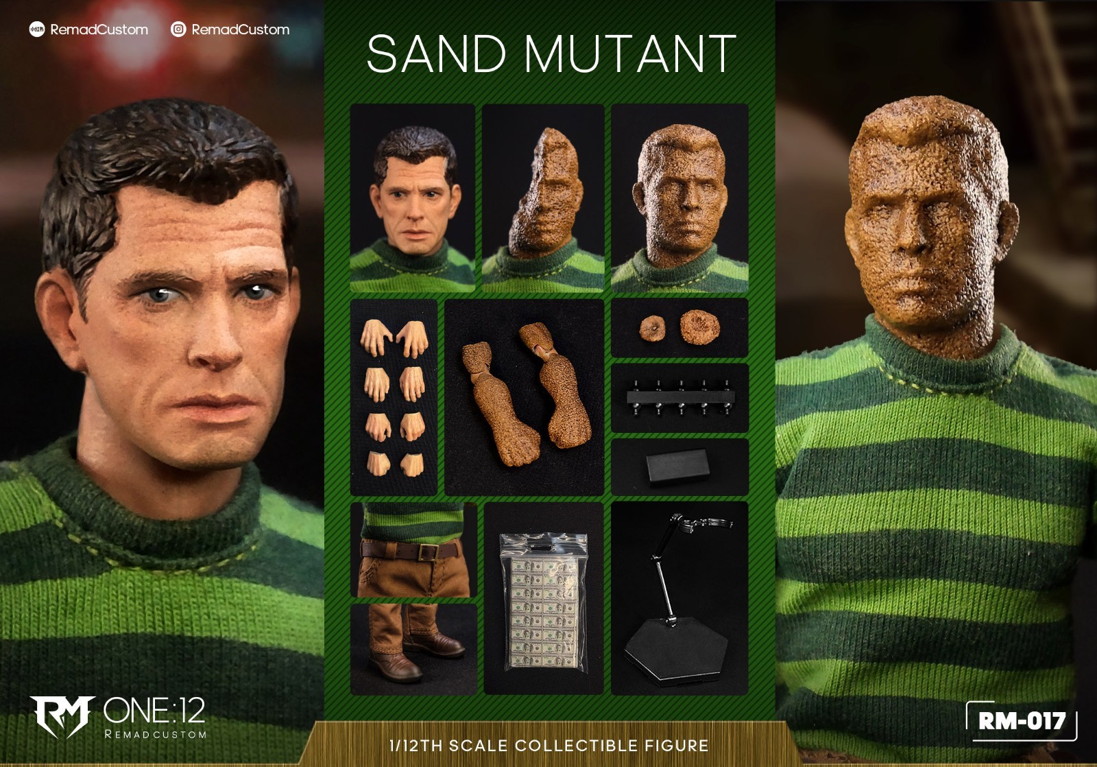 RemadCustom RM-017 1/12 Mutant Sandman 6&Prime; Male Action Figure Model Toy Standard