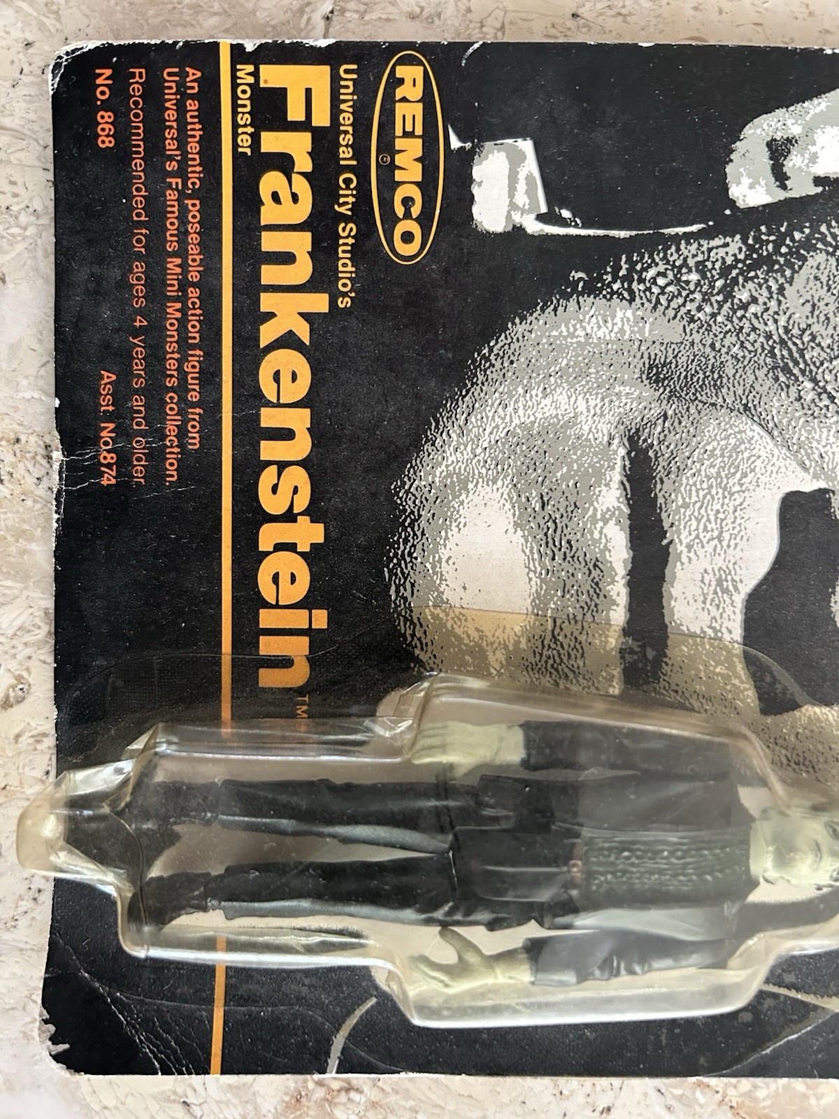 REMCO Universal FRANKENSTEIN Mini Monsters 1980 No. 868 Mint Figure on Worn Card