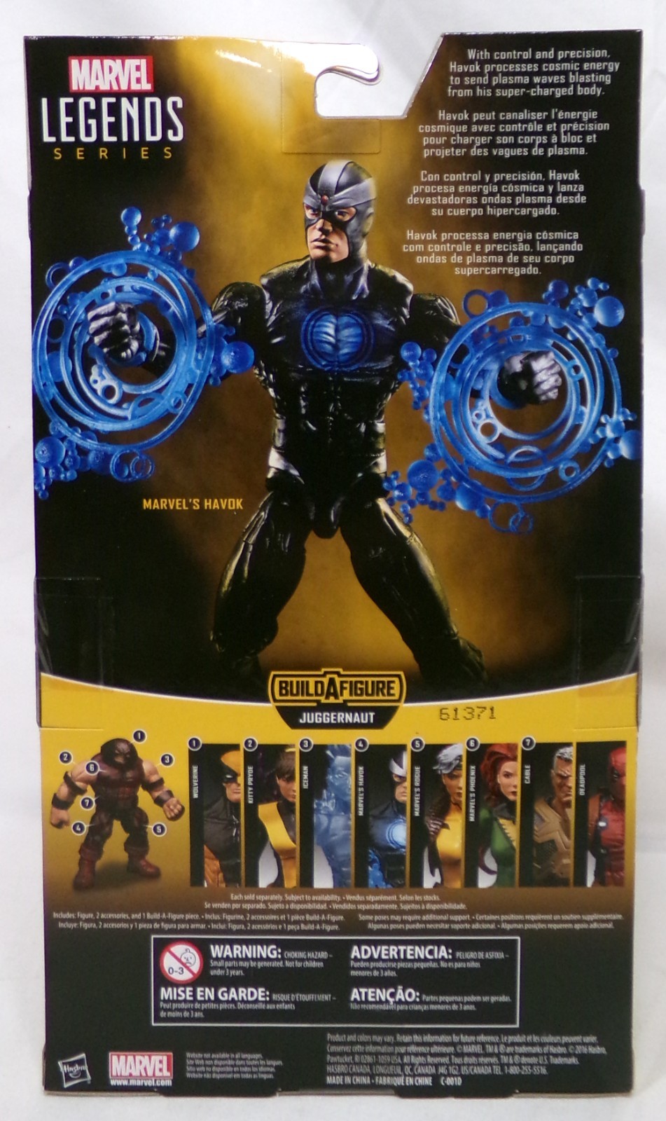Marvel Legends Juggernaut Series X-Men Havoc 6&Prime; Figure Hasbro 2016 New Sealed