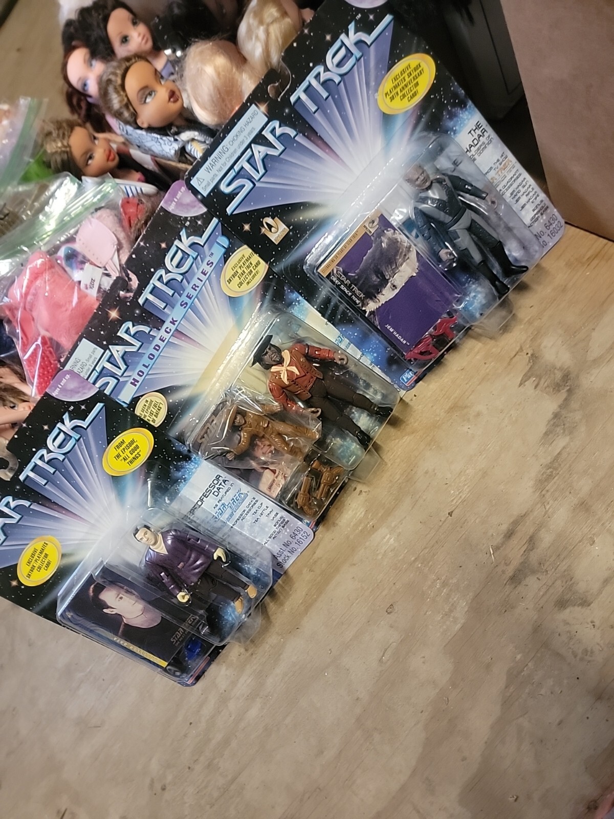 Lot (3) Playmates Star Trek Action Figures 1996 New Sealed Data,Worf And Jem