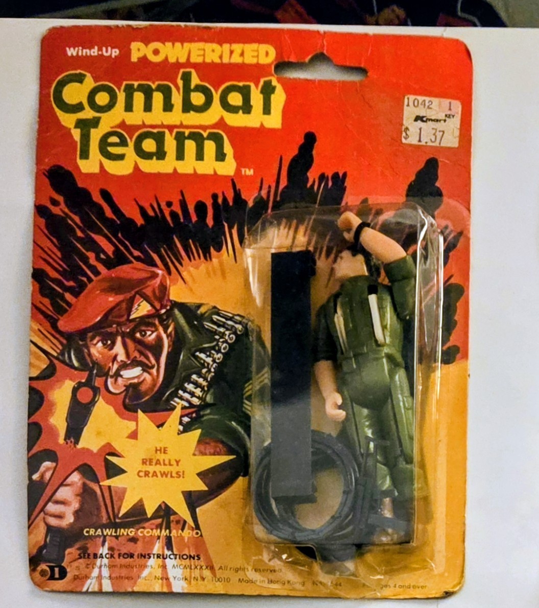 1982 DURHAM INDUSTRIES WIND-UP POWERIZED COMBAT TEAM ACTION FIGURE SEALED