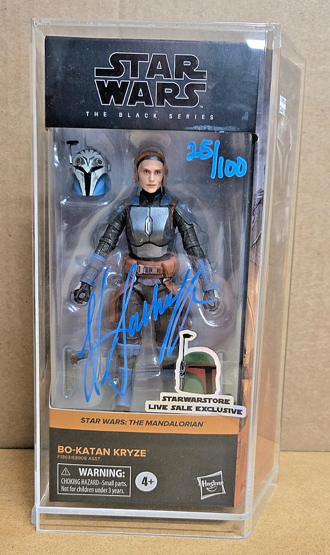 KATEE SACKHOFF AUTOGRAPH STAR WARS Black Series BO KATAN Figure Mandalorian case