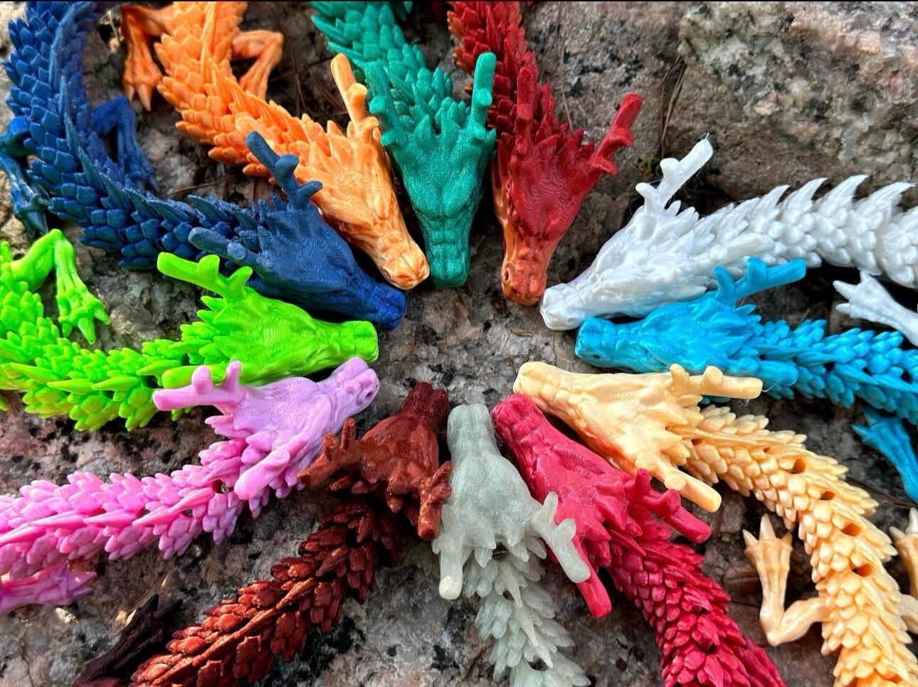 Dragon Articulated, Brand New, Green/Purple/Copper 17.5 Inches 3D Printed.