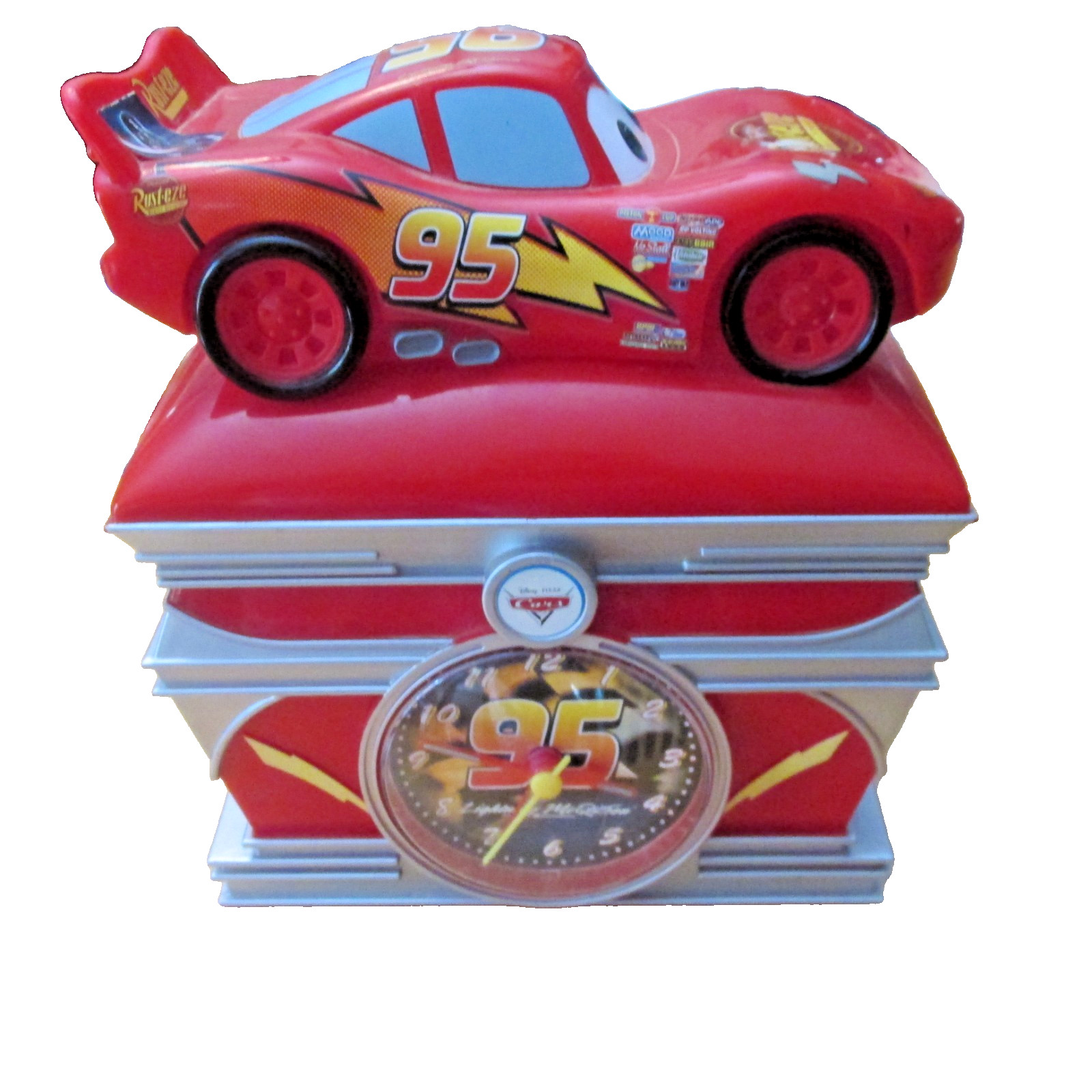 Disney Pixar Cars Lightning McQueen Alarm Clock / Piggy Bank Works Great