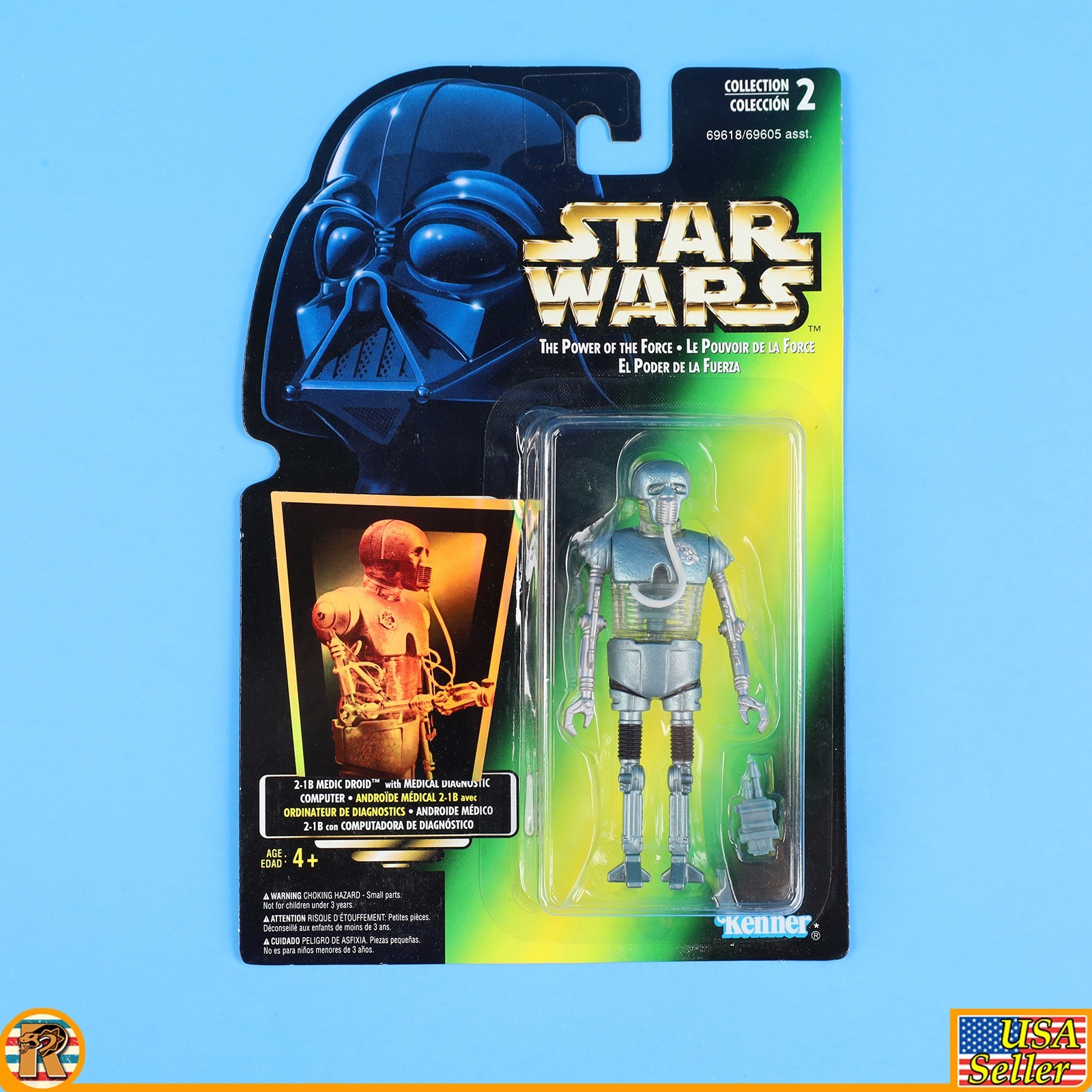 Star Wars – 2-1B Medic Droid (Canada Tri Lingual) – POTF Green MOC – [F-PTFG-8]