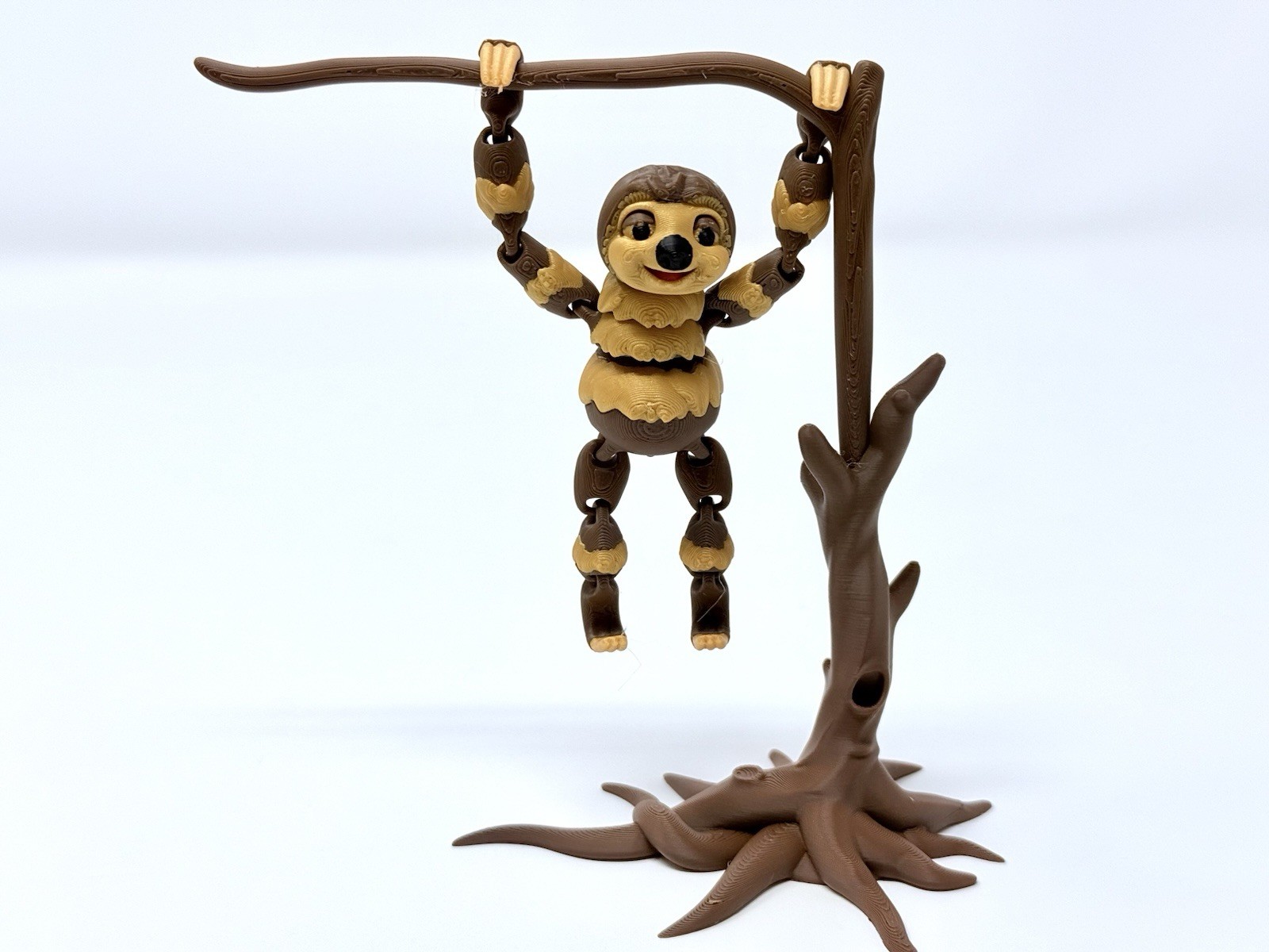 Small Flexible Sloth and Tree – 3D Printed – Made to Order