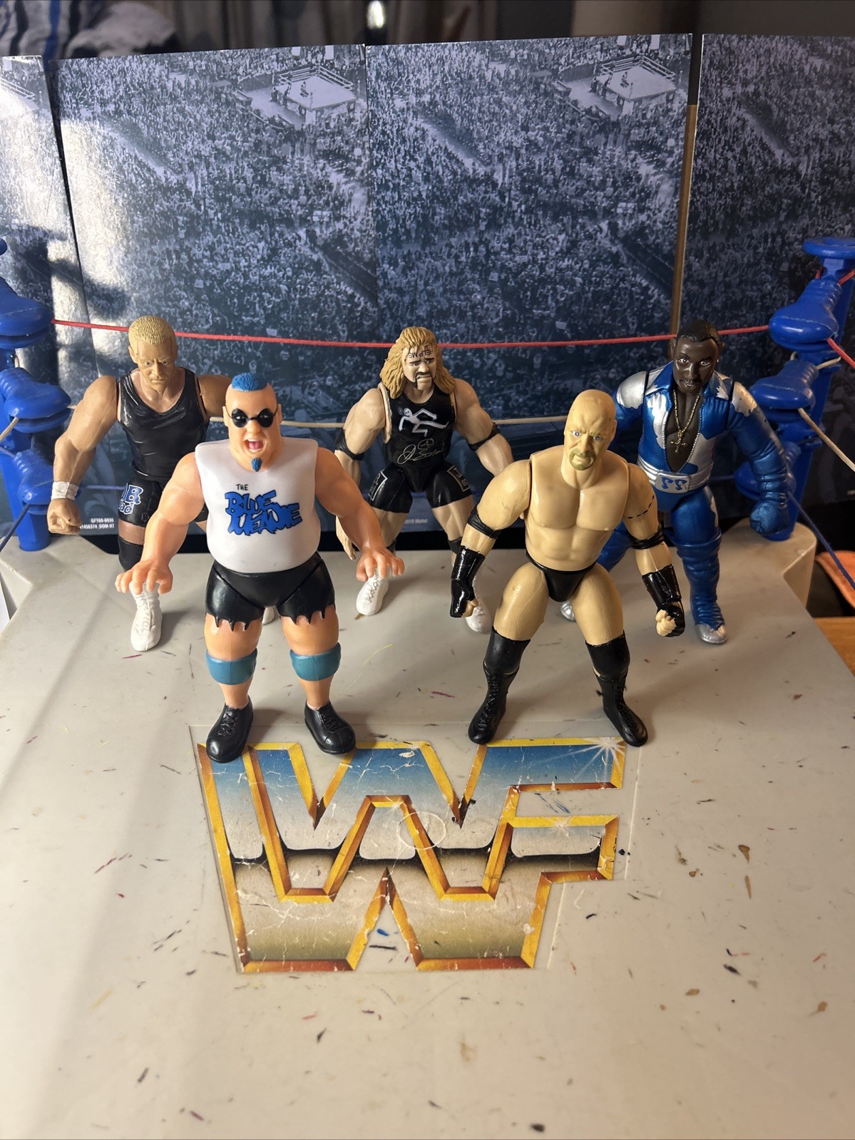 Jakks WWF BCA Job Squad J.O.B. Lot Of 5 Al Snow 2 Cold Scorpio Blue Meanie