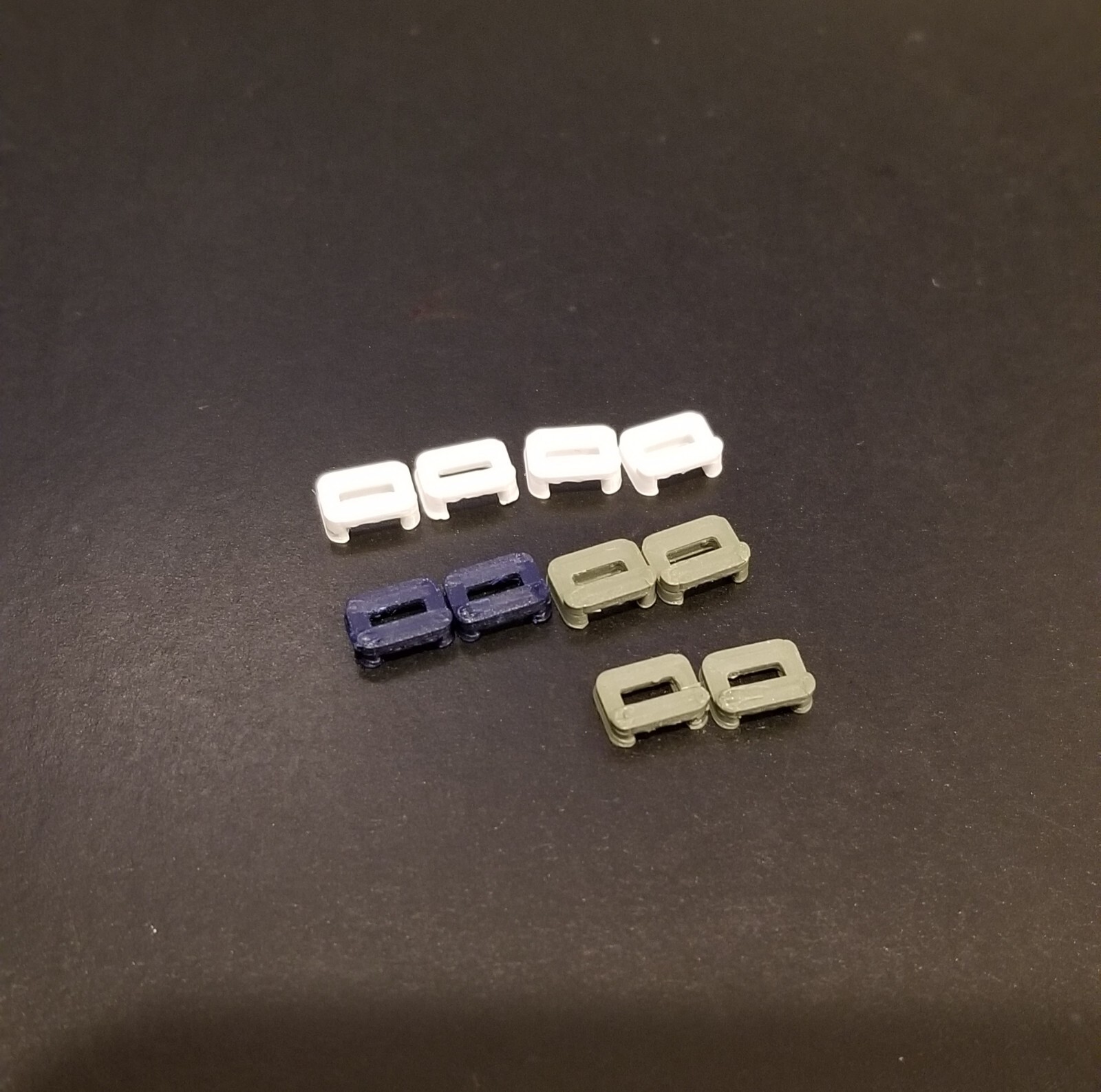 GI Joe 3D printed replacement helmet lug, D lug in green, blue, black & white