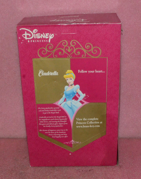 CINDERELLA Porcelain Brass Key Keepsake 16&Prime; Doll White Wedding Dress.