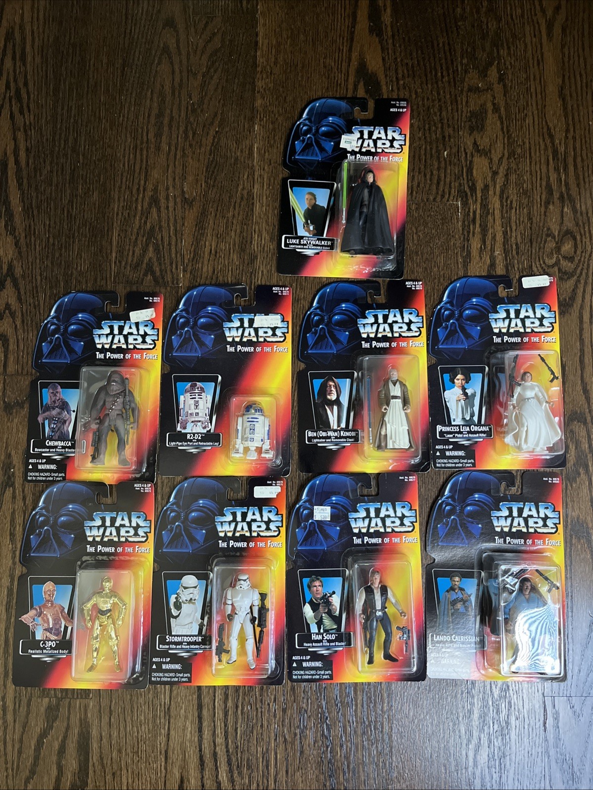 Star Wars Action Figures The Power Of The Force Orange Card Lot Of 9 Luke Leia