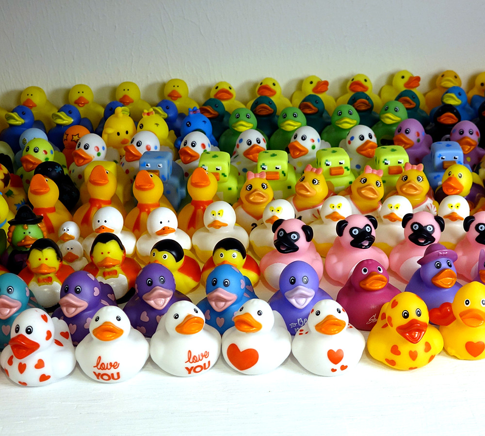 Transparent Clear Shiny Blue Dots Rubber Duck Bath Toy Classic Floating Duck 2&Prime;
