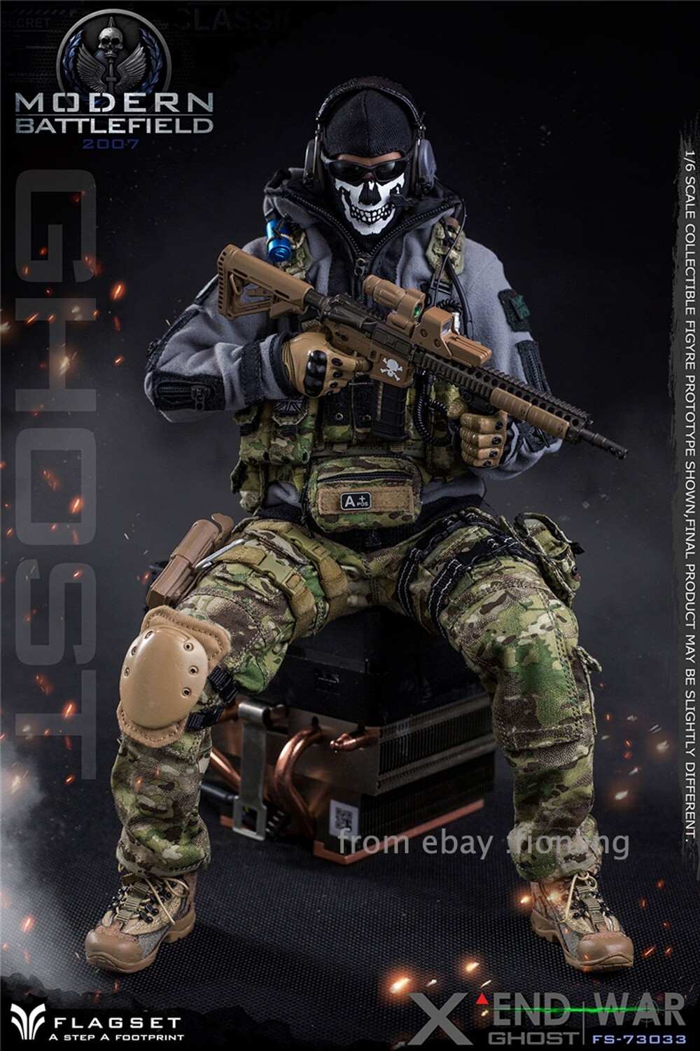 FLAGSET 1/6 Handheld Soldier Model Apocalypse War Series 73033 Death Squad Ghost