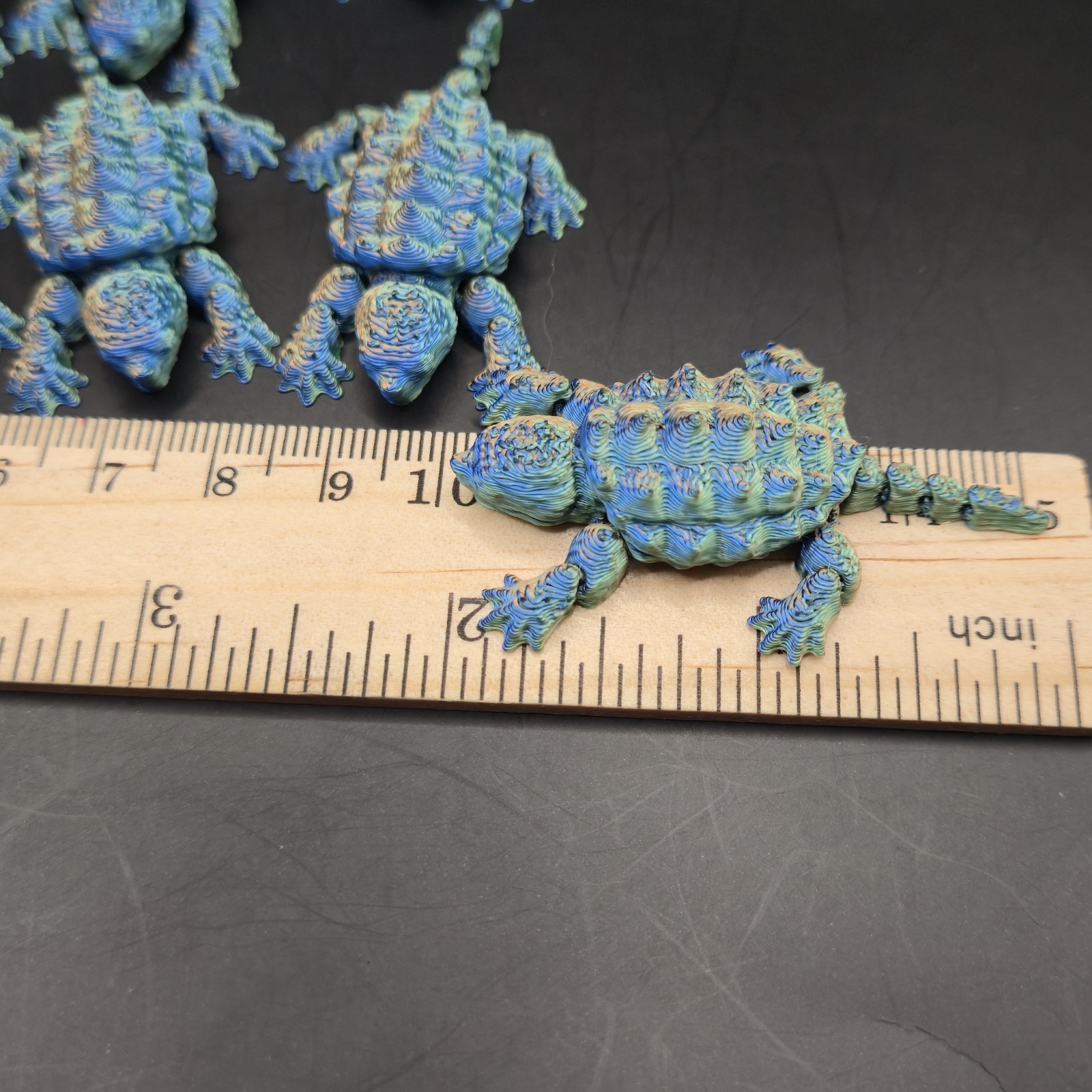 2&Prime; Baby Snapping Turtle Figure 3D Printed Novelty Multi Color – 1PC