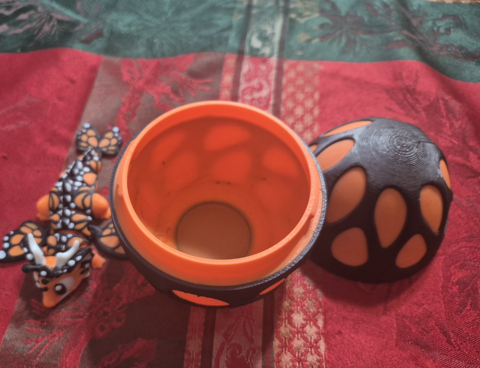 Butterfly Dragon Egg 3d Printed Orange And Black