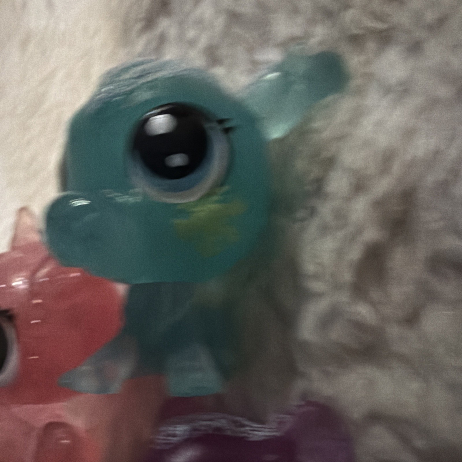 Rainbocorns Mini Figures Translucent Glitter Plastic Tiny Animals 1” Lot of 3