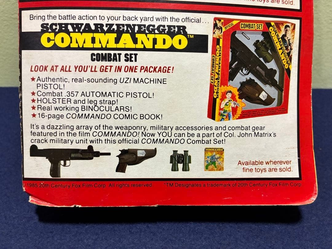 Diamond Toymakers Commando Schwarzenegger Figure Vintage 1985 w/Box Unopened