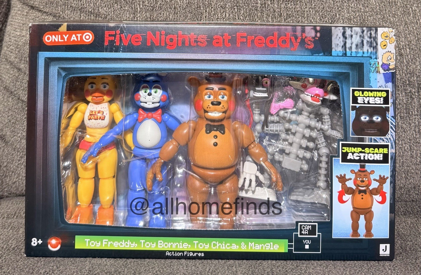 FIVE NIGHTS AT FREDDY&rsquo;S Toy Freddy Bonnie Chica Mangle 4 Figure Pack Eyes Glow
