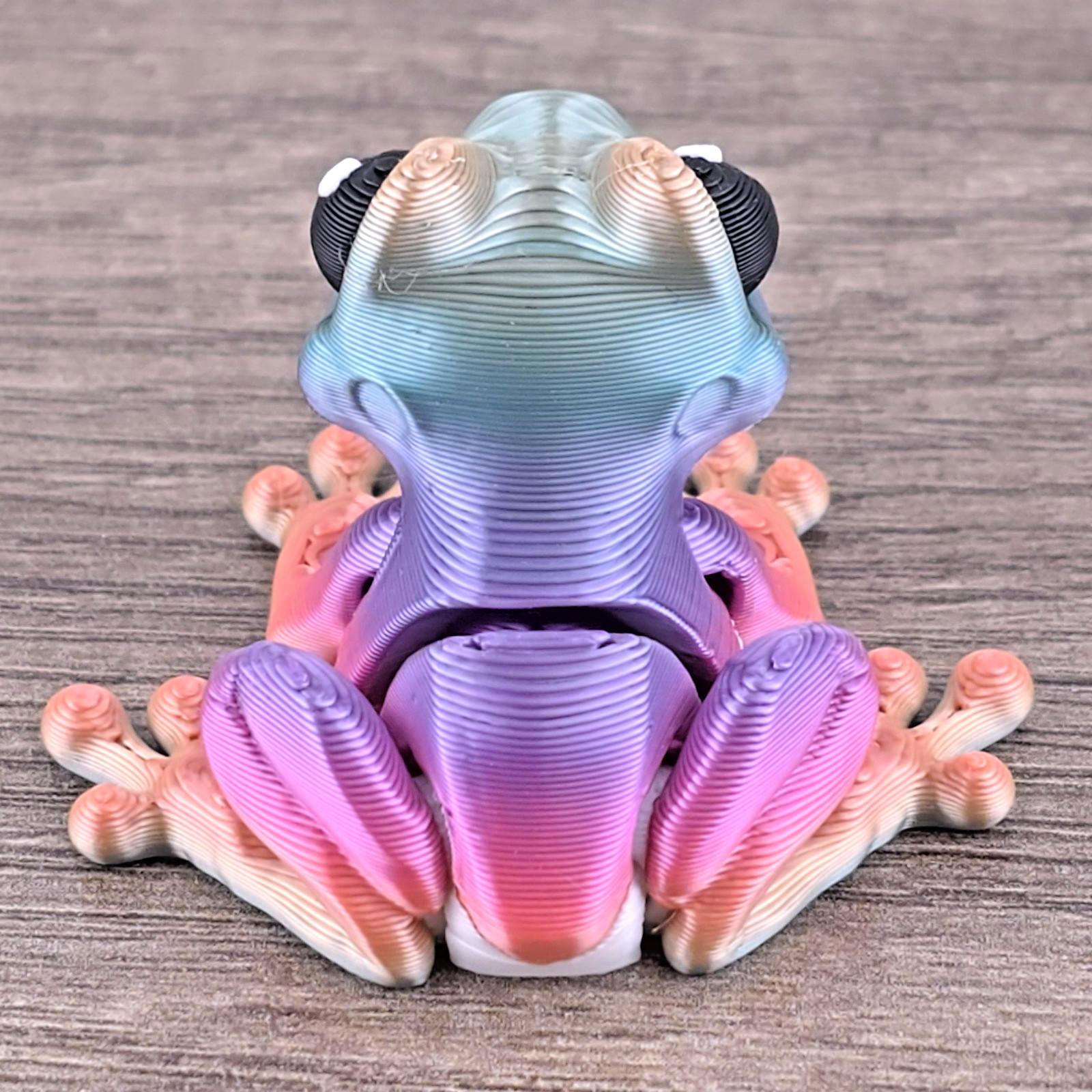 Mini Candy Rainbow Frog Flexi Fidget Toy – Articulated Desk Pet 3D Printed 1.5&Prime;
