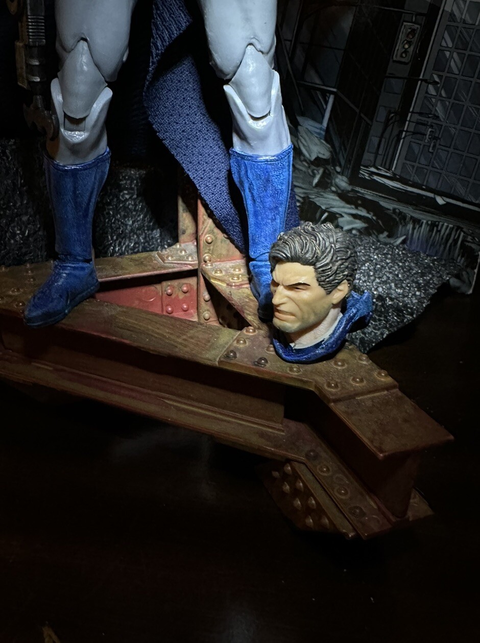 Custom McFarlane Batman Year 2 Figure Rare Cowl Unmasked Headswap W/ Base LOOK!!