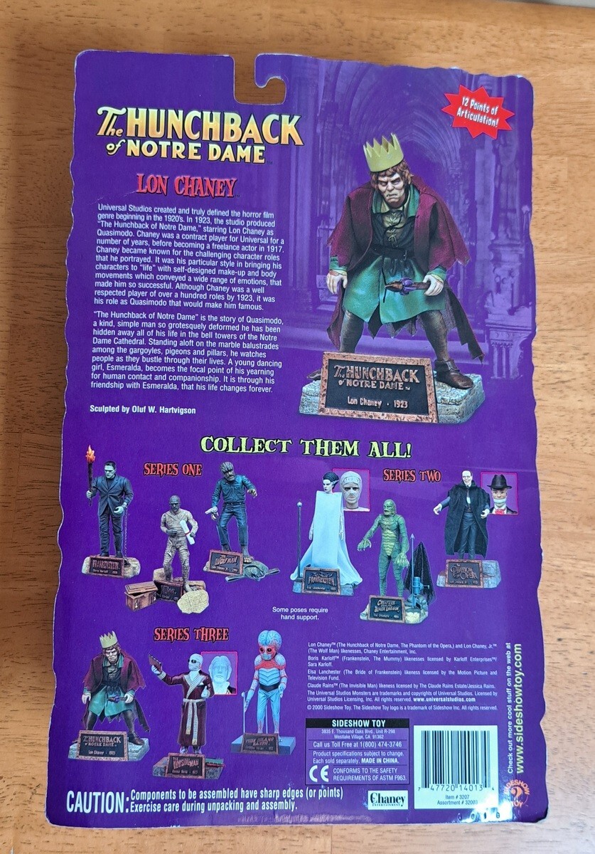 New Universal Studios Monsters Hunchback Notre Dame Figure Lon Chaney Sideshow