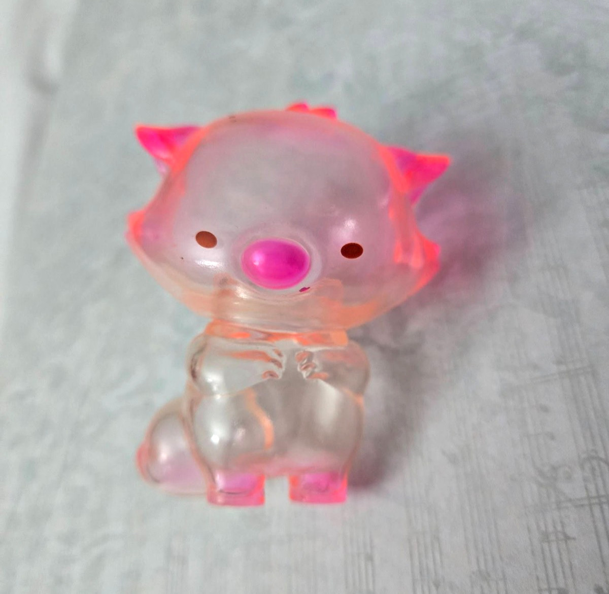 Jobi the Moon Fox Lil&rsquo; Sora Sakura soft vinyl Japanese toy figure pink clear