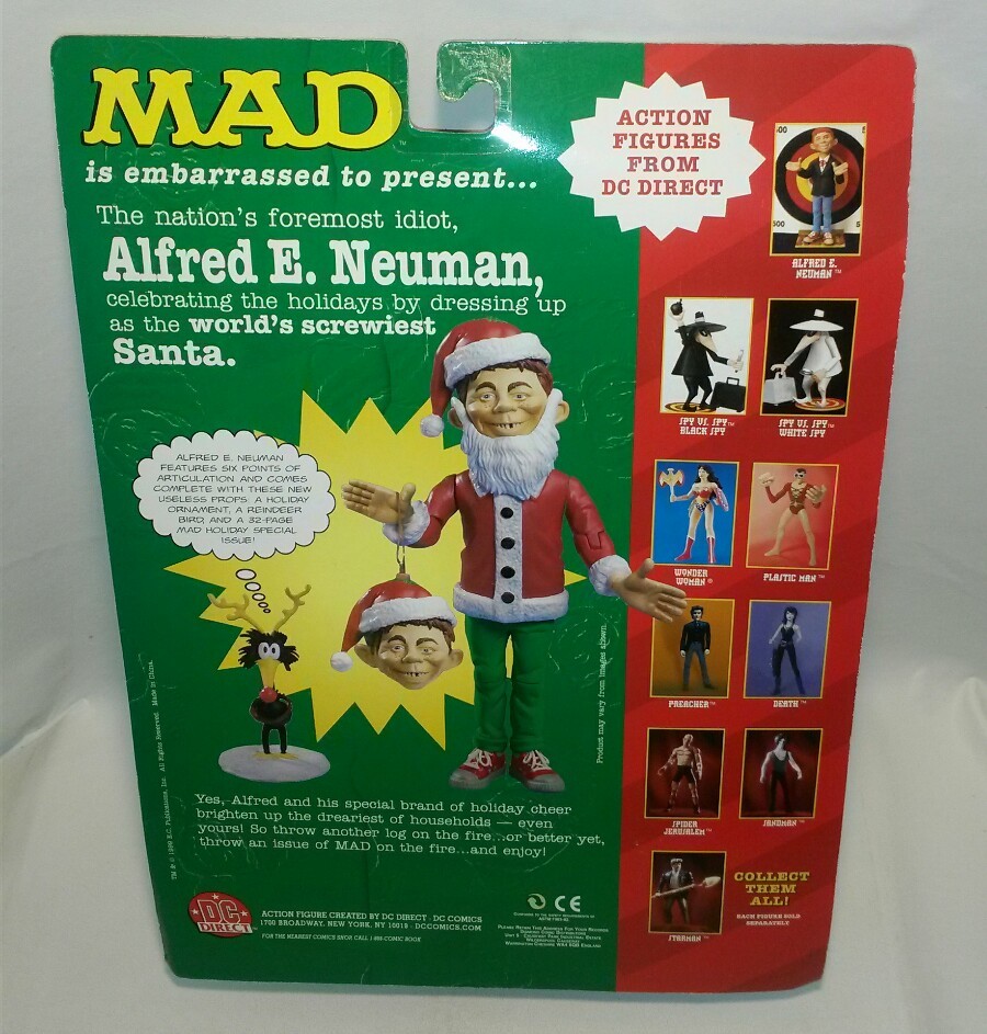 ☆ NEW RARE Alfred E Newman DC Direct Mad Magazine Holiday Action Figure Set 1999